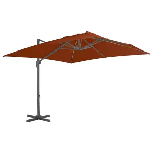 Berkfield Cantilever Umbrella with Aluminium Pole Terracotta 300x300 cm