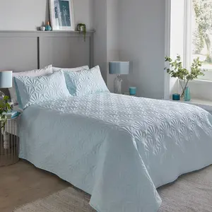 Ardelle Polyester Solid Colour Bedspread Duck Egg / 200 x 230 cm