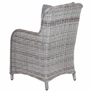 Set of 2 Garden Chairs with Cushions CASCAIS PE Rattan Grey