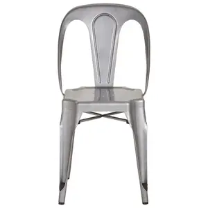 Interiors by Premier Grey Chair with Metal Frame, Comfy Grey Outdoor Metal Chair, Effortless Cleaning Metal Chair