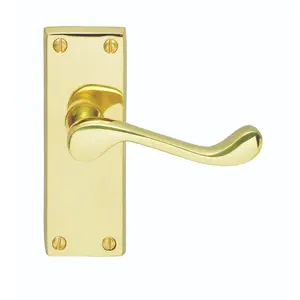 Hasse Latch Door Handle (Set of 2) Brass