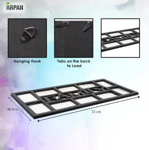 Arpan Family Multi Aperture Photo Picture Frame - Holds 10 X 6''X4'' Photos (Black Family)