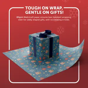 Kraft & Co 2 Pack Christmas Wrapping Paper Roll (Candy Cane)