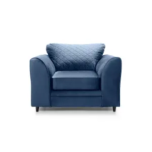 Chicago Velvet Armchair in Dark Blue