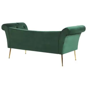 Velvet Chaise Lounge Green NANTILLY