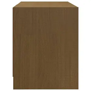 Berkfield TV Cabinet Honey Brown 80x31x39 cm Solid Pinewood