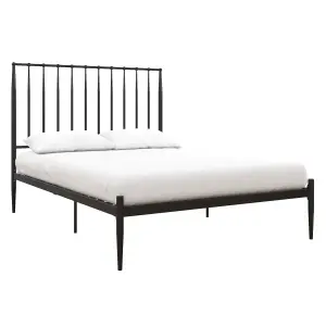 Giulia Modern Metal Bed Black, Double