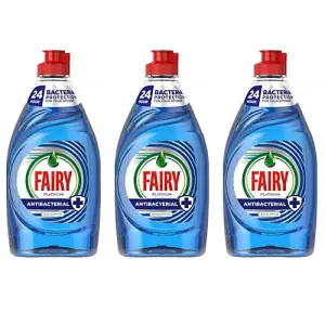 Fairy Platinum Antibacterial Eucalyptus Washing Up Liquid, 383 ml x 3