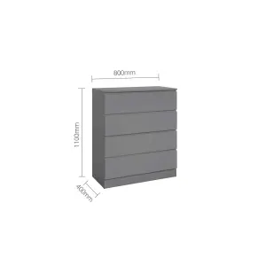 Birlea Oslo 4 Drawer Chest Grey