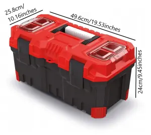 Storage Tool Box Kristenberg 20" Plastic Toolbox Removeable Tray Compartment