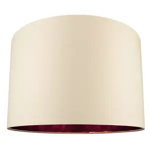 Modern Cream Cotton 16 Floor/Pendant Lamp Shade with Shiny Copper Inner