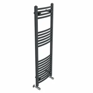 Right Radiators 1200x400 mm Curved Heated Towel Rail Radiator Bathroom Ladder Warmer Anthracite