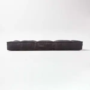 Homescapes Black Faux Suede 2 Seater Booster Cushion