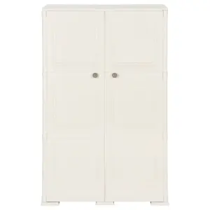 Berkfield Plastic Cabinet 79x43x125 cm Wood Design Cream