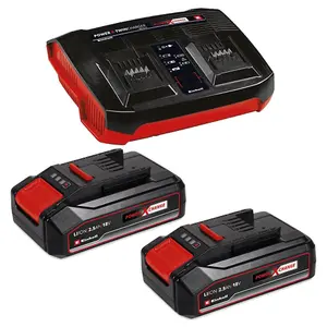 Einhell 18v Power X-Change Starter Kit 2x 2.5Ah Battery + Dual Port Twin Charger