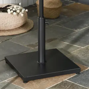 Outsunny 18KG Heavy Duty Steel Parasol Base Square Umbrella Base Stand Black