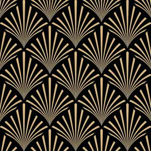 QuoteMyWall Art Deco Gold Pattern Vinyl Window/Furniture Wrap For Furniture & Kitchen Worktops