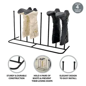 4 Pair Wellington Walking Boot Rack Stand Wellies Welly Shoes Indoor Outdoor