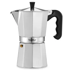 VonShef 9 Cup/450ml Italian Espresso Coffee Maker Moka Stove Top Macchinetta Includes a Replacement Gasket and Filter