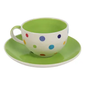 Coffee Tea Cups and Saucers Set of 4 Polka Dot Print by Laeto House & Home - INCLUDING FREE DELIVERY