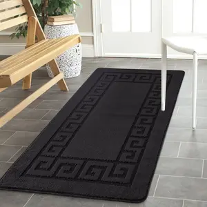 Plain Gel Doormat Black / 80cm x 150cm