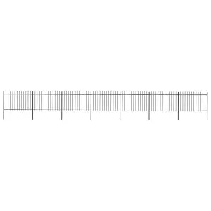 Berkfield Garden Fence with Spear Top Steel 11.9x1.2 m Black