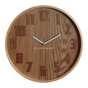 Interiors By Premier Easy To Read Brown Grain large Wall Clock, Retro Design Clock For Indoor, Versatile Functional Outdoor Clock