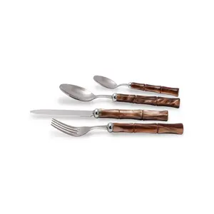 Rivadossi Sandro Bamboo 16 Piece Stainless Steel Cutlery Set , Service for 4 Brown