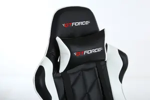 GTForce Pro GT Reclining Sports Racing Gaming Office Desk Pc Car Faux Leather Chair (White)