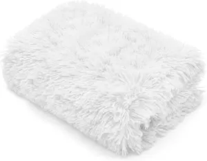 Teddy Fur Throw Blanket With Reversible Plain Sherpa Teddy Fleece Luxury Fluffy Fur Throw Blanket