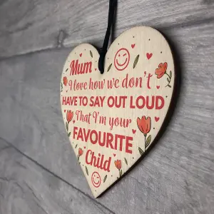 Red Ocean Funny Cheeky Mum Gifts From Daughter Birthday Gift For Mum Gifts From Daughter Son Wooden Heart Sign