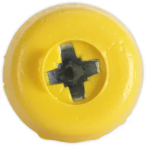 50 Pack of Durable Yellow Numberplate Screws - 4.8 x 24mm Plastic Fixings