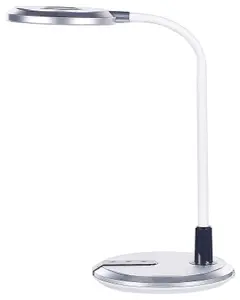 LED Desk Lamp Silver and White COLUMBA