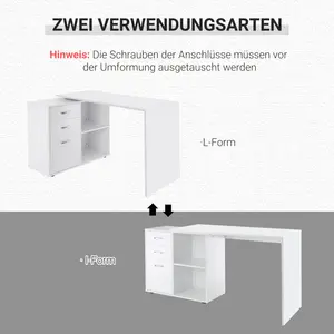 L-Shape Desk White