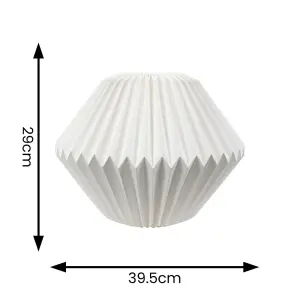 ValueLights Astrid Geometric Origami Hexagon Paper Pleated Easy Fit Lamp Shade with LED Bulb