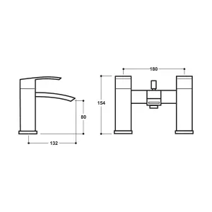 Lucia Waterfall Basin Mixer & Bath Shower Mixer Tap Chrome