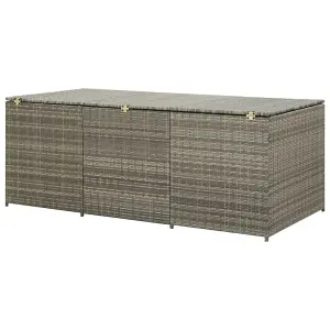 Berkfield Garden Storage Box Poly Rattan 180x90x75 cm Grey