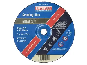 Faithfull  Depressed Centre Metal Grinding Disc 230 x 6.4 x 22.23mm FAI2306MDG