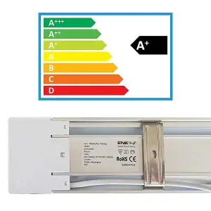 18W Prismatic LED Tube Batten complete fitting 0.6m, 1440 lumens, 4000K (pack of 2 units)