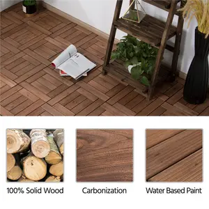 30cm L x 30cm W Interlocking Wood Deck Tile (Set of 27) (Set of 27)