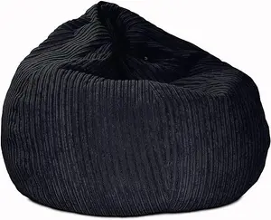 rucomfy Jumbo Cord Slouchbag Beanbag - Black