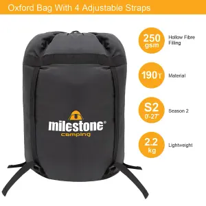 Milestone Camping Double Envelope Sleeping Bag with Pillows