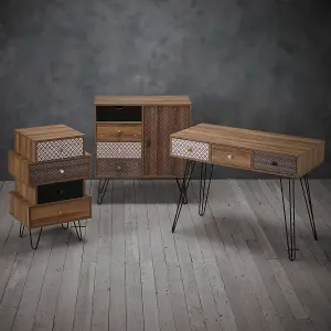 Casablanca 3 Drawer Desk Metal Legs