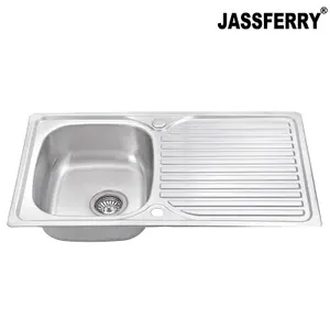 JASSFERRY Stainless Steel Kitchen Sink Single Bowl Inset Reversible Drainer