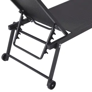 Sun Lounger Metal Black PORTOFINO