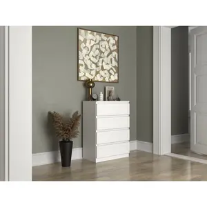 Tonya 4 Drawer 70Cm W Chest Of Drawers Plain White