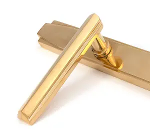 Polished Brass Art Deco Slimline Lever Espag. Lock Set