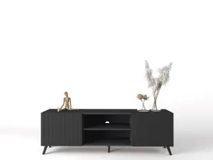 Atlantis Matte Black Large TV Cabinet