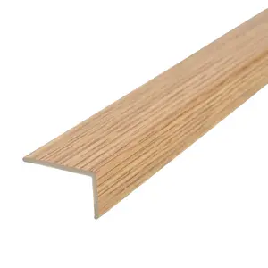 Upvc wood effect stair edge nosing trim pvc self-adhesive 1000mm x 35mm x 20mm e33 cognac oak