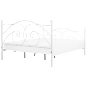 Metal EU Super King Size Bed White DINARD